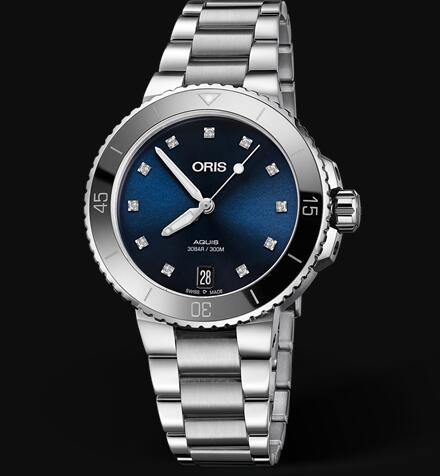 Oris Aquis Date Diamonds 36.5mm Replica Watch 01 733 7731 4195-07 8 18 05P